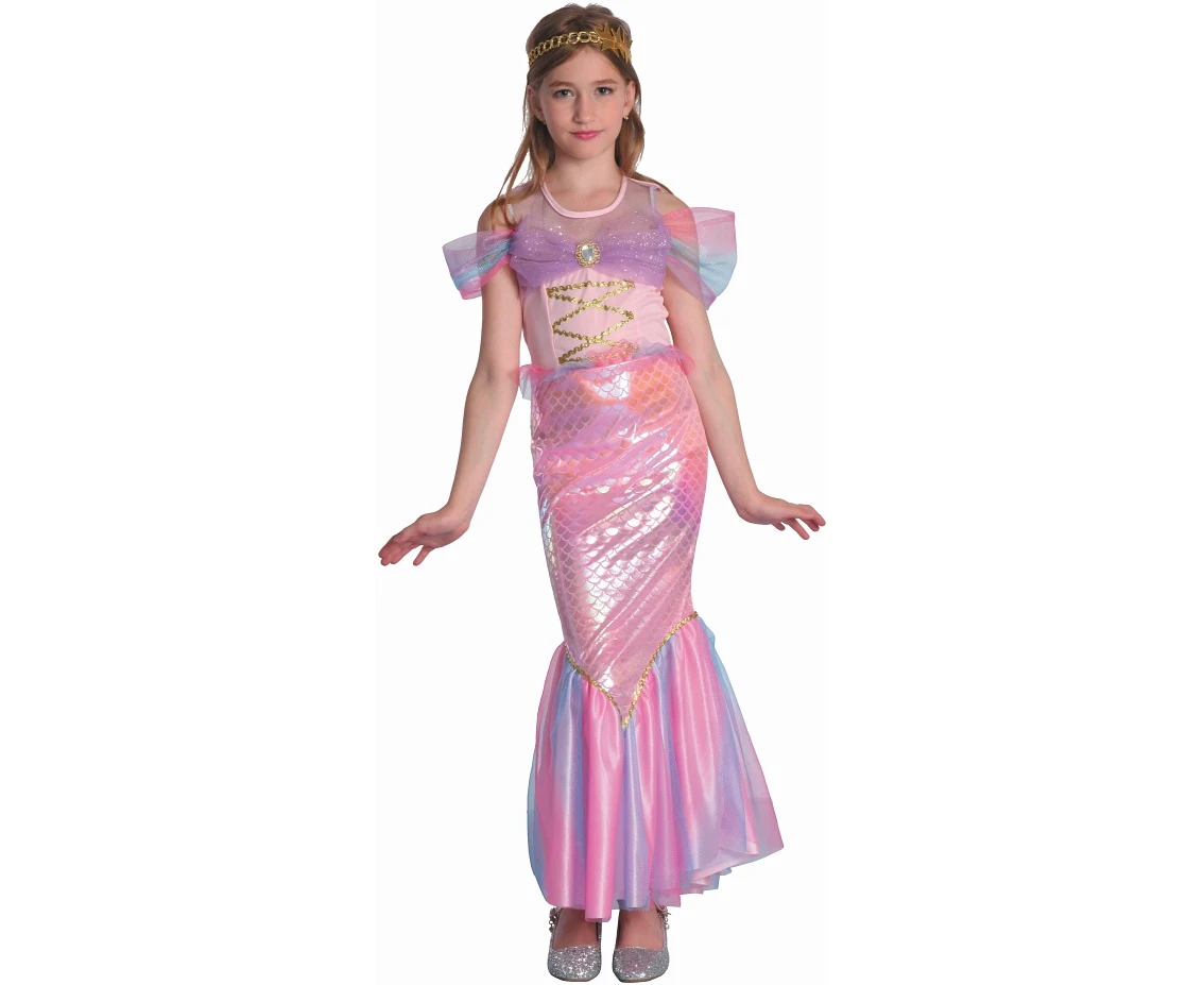 Role play-set for kids Pink Mermaid (dress, tiara), size 120/130 cm